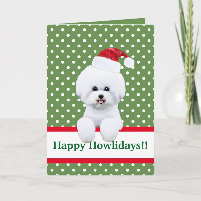 Helgdag för anpassade Bichon Frise Helgkort (Framsida)