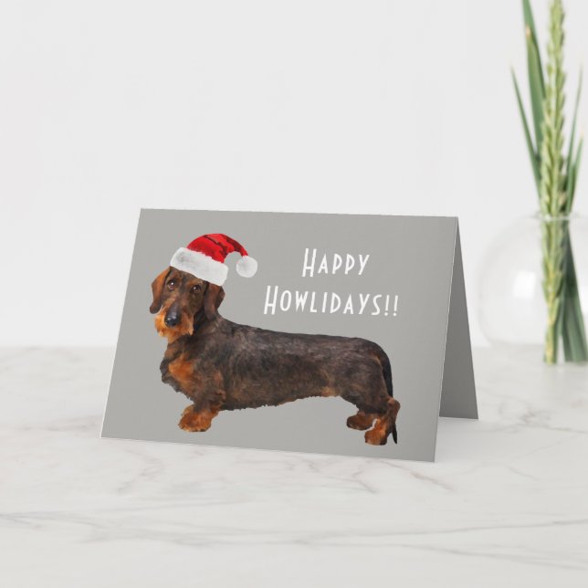Helgdag för anpassadets kabelanslutna Dachshund Helgkort (Framsida)