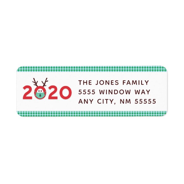Helgdag för Anpassningsbar 2020-maskerad renhet Returadress Etikett (Framsidan)