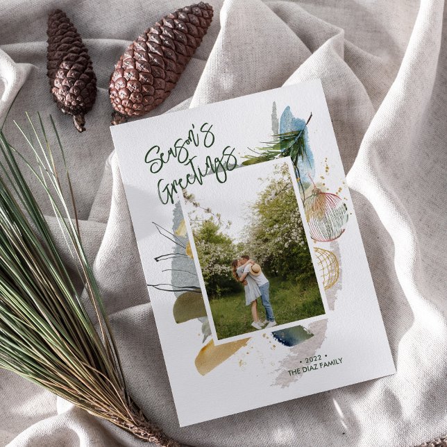 Helgdag för Anpassningsbar av abstrakt Säsonhälsni Julkort (Skapare uppladdad)