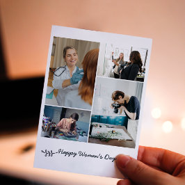 Helgdag för Anpassningsbar av foton på kvinnodagen Julkort