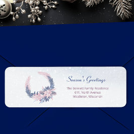 Helgdag för Anpassningsbar av julfärsfärg Vinter F Returadress Etikett