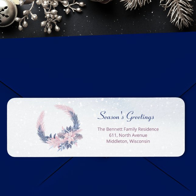 Helgdag för Anpassningsbar av julfärsfärg Vinter F Returadress Etikett (Skapare uppladdad)