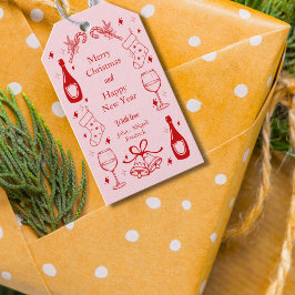 Helgdag för anpassningsbar av rosa med krånglig do presentetikett