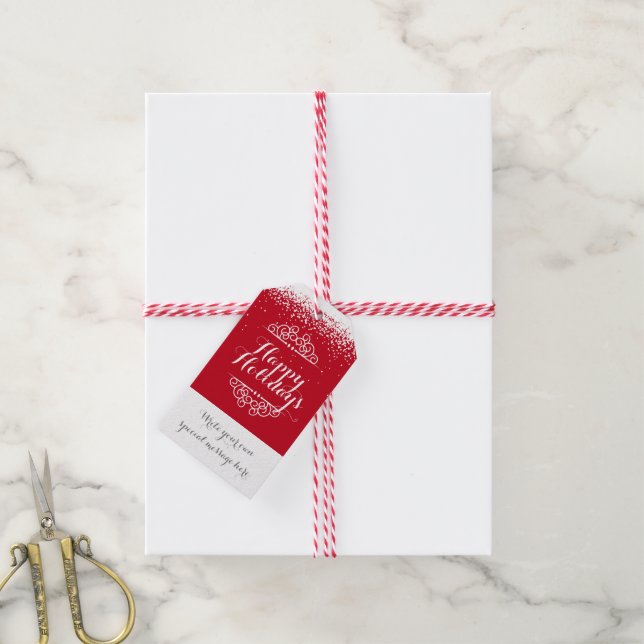 Helgdag för anpassningsbar presentetikett (Med Snöre)