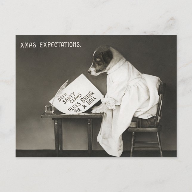 Helgdag för att förvänta sig fina jultider i Hund  Helg Vykort (Framsida)