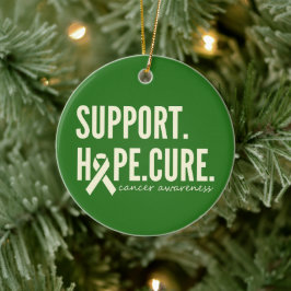 helgdag för att öka medvetenheten om cancer julgransprydnad keramik