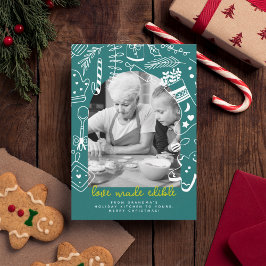 Helgdag för att ta emot Grönt för jullåsning Julkort