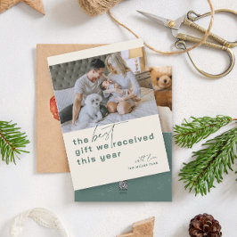 Helgdag för bästa presentationsfoto-Grönt - födels Julkort