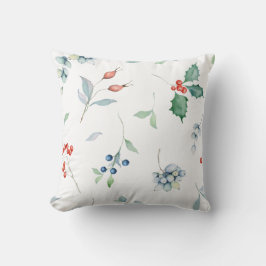 Helgdag för Blommigt av julfärgsfärg Traditionell Kudde