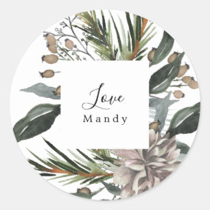 Helgdag för Blommigt av julklapp Vintage Runt Klistermärke