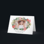 Helgdag för Blommigt av vattenfärg i chic Foto Helgkort<br><div class="desc">Gör en fantastisk påstående den här julhelgen med den här eleganten och den moderna vikta helgdag-kortdesignen med handmålade blommigtar och bilder med vattenfärg som visar ditt foto. Se vår butik för mer delar i den här designen!</div>