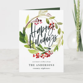 Helgdag för blommigt med glad helg-vattenfärg kort