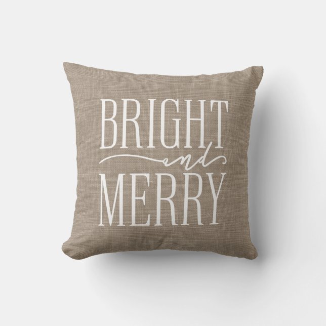 Helgdag för Bright och Merry Rustic Farmhouse Kudde (Framsida)