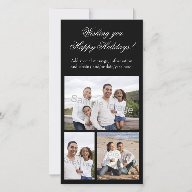 helgdag för Collage 3-Photo Julkort (Framsida)