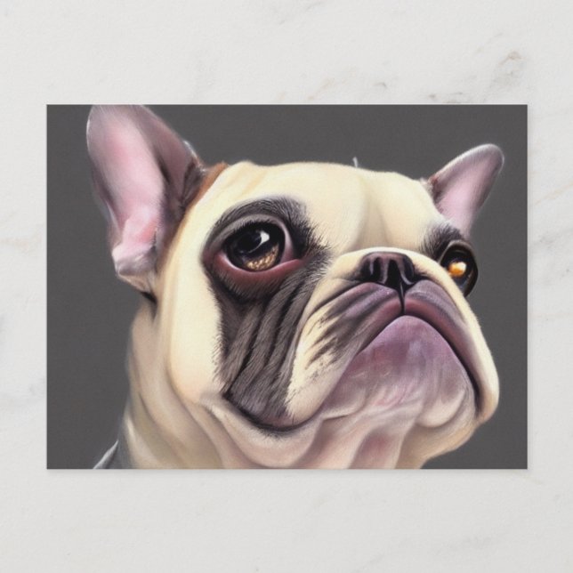 Helgdag för cute Fransk Bulldog Helg Vykort (Framsida)
