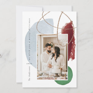 Helgdag för dagens geometriska foto i Guld Julkort