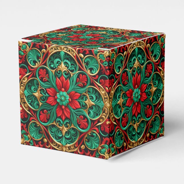 Helgdag för dekorativ röd Grönt Presentaskar (Framsidan Sidan)