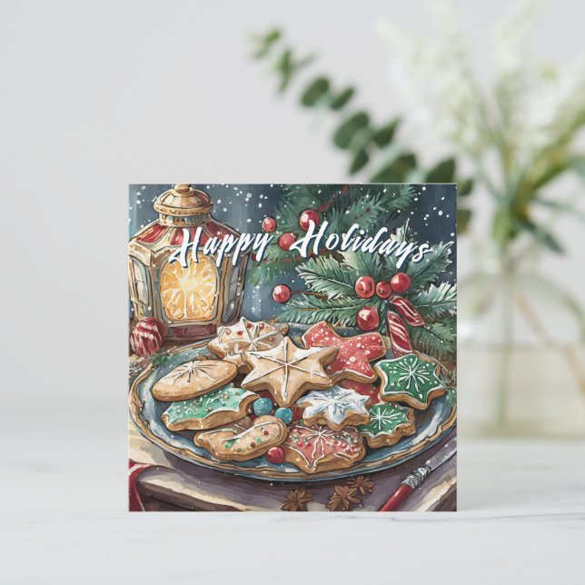 Helgdag för dekorerade julkakor inbjudningar (Stående Fram)