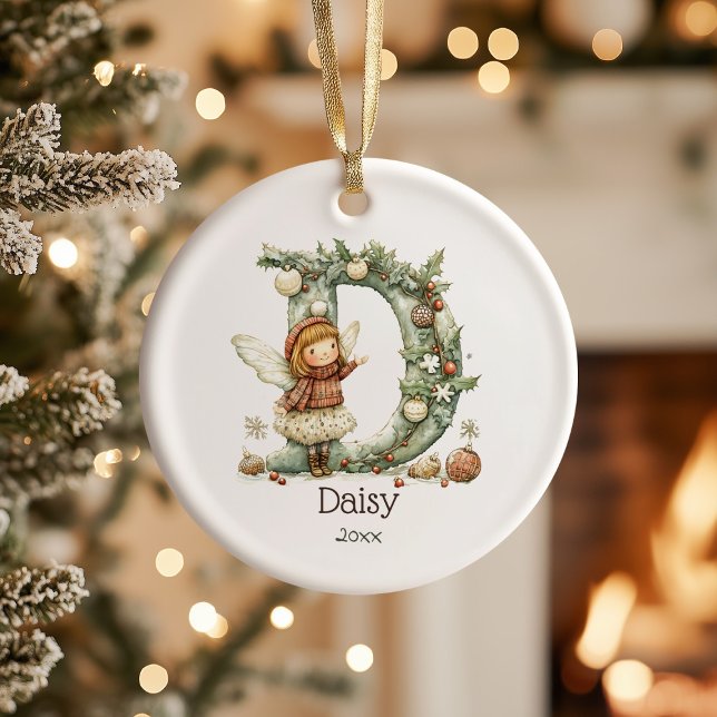 Helgdag för den första Personligen av Cute Fairy Julgransprydnad Keramik (Skapare uppladdad)