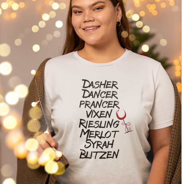 Helgdag för den vackra julen i Vin Reindeer Namn T Shirt (Skapare uppladdad)
