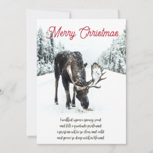 Helgdag för Dikt av fred i  under jul Elk Winter S Julkort