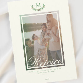 Helgdag för elegant Juli-monogram-fotokort Julkort