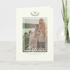 Helgdag för elegant Juli-monogram-fotokort Kort