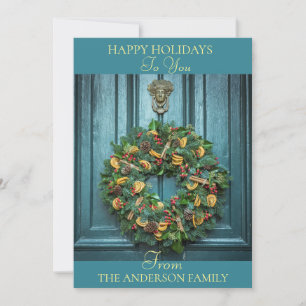 Helgdag för elegantens främre dörr- och andningsfa julkort