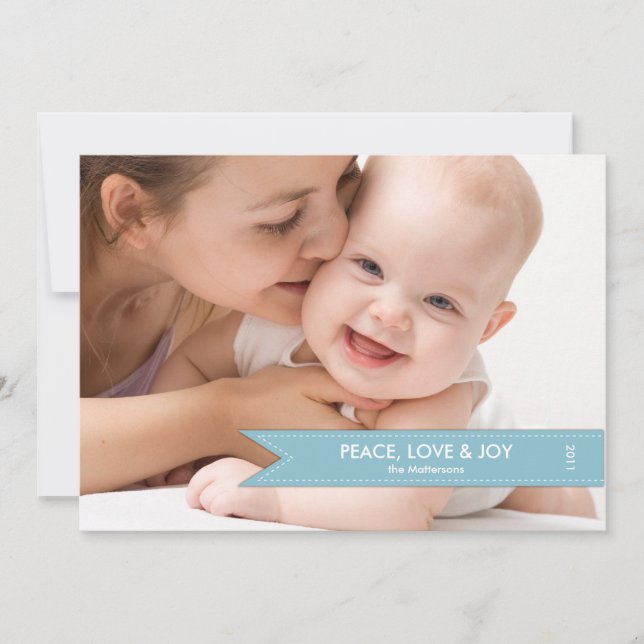 Helgdag för enkel banderoll julkort (Framsida)