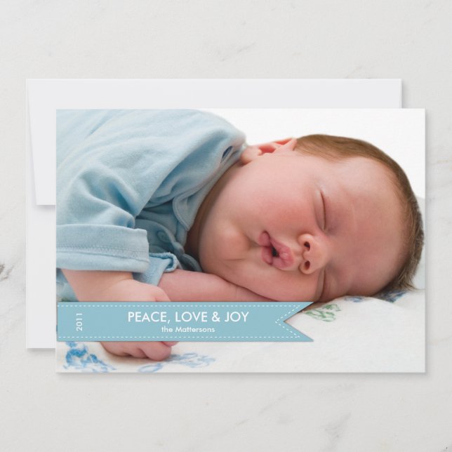 Helgdag för enkel banderoll julkort (Framsida)