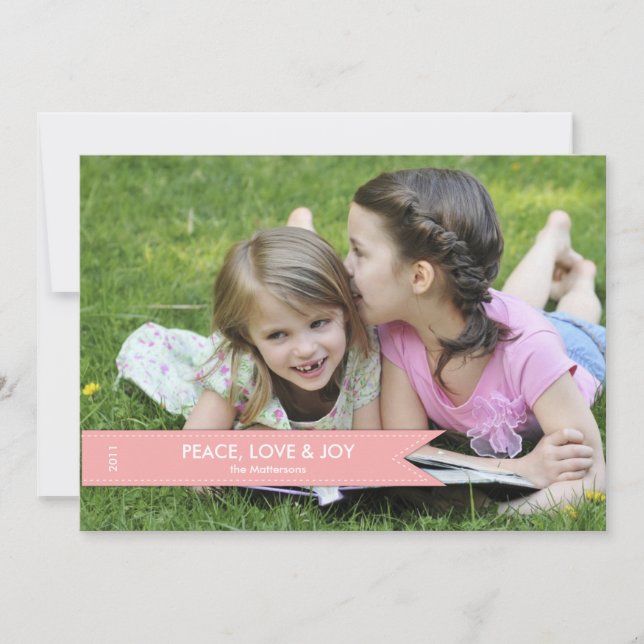 Helgdag för enkel banderoll julkort (Framsida)