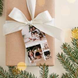 Helgdag för enkel minimal fotokollage i familjen presentetikett