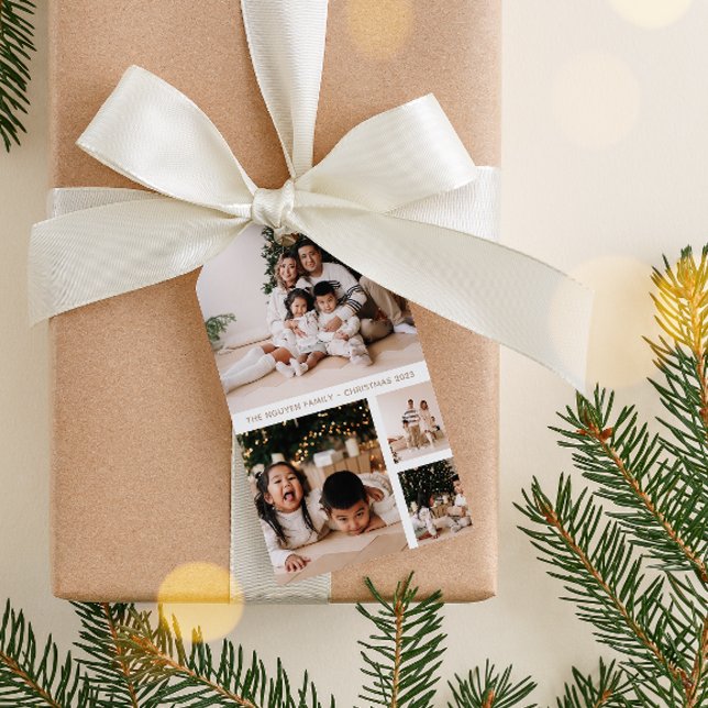 Helgdag för enkel minimal fotokollage i familjen presentetikett (Skapare uppladdad)