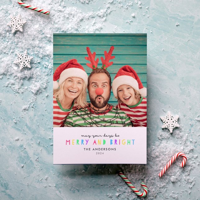 Helgdag för enkelfoto för Bright Ljus Julkort (Skapare uppladdad)