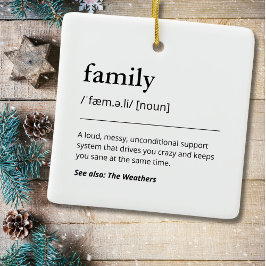Helgdag för familjedefinitionsdekoration för julde julgransprydnad keramik