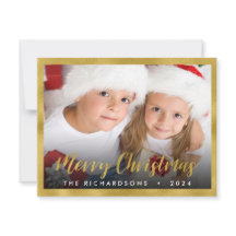 Helgdag för Family Photo jul-guldfärgat eldskript