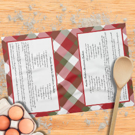 Helgdag för Family Recipe Keepsaké Red Grönt Play Kökshandduk
