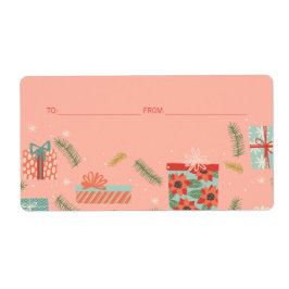 Helgdag för färgad Retro-julklapp Fraktsedel