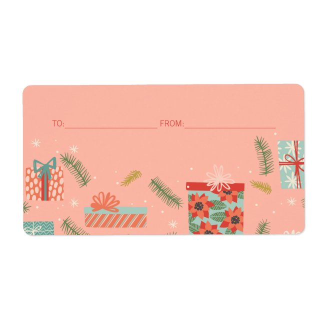 Helgdag för färgad Retro-julklapp Fraktsedel (Framsidan)