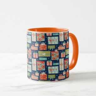 Helgdag för färgad Retro-julklapp Mugg