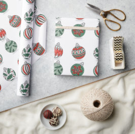 Helgdag för färgstarka julprydnader presentpapper