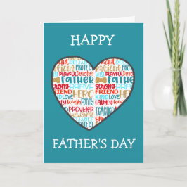 Helgdag för fars dag Cute Heart Helgkort