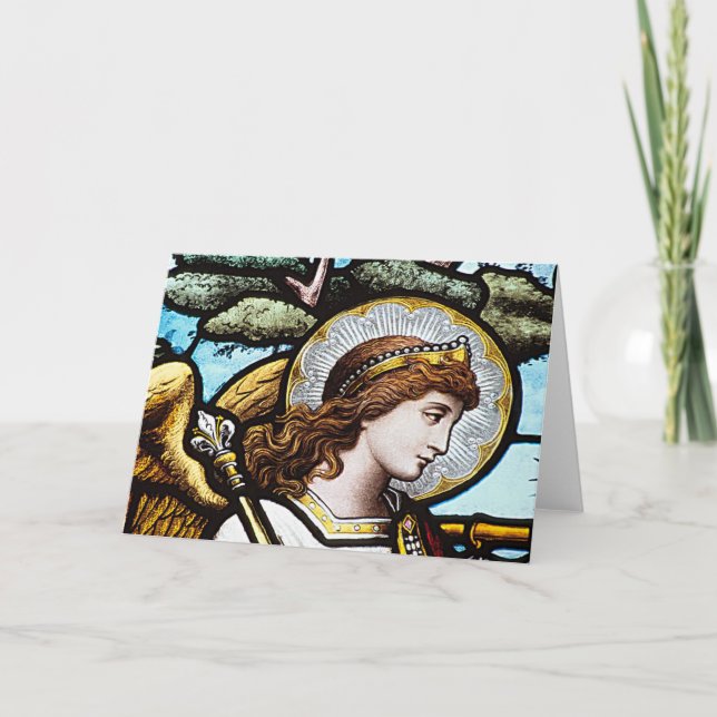 Helgdag för fastsatt glasjulgel helgkort (Framsida)