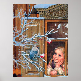 helgdag för festlig årgång Julflicka Poster