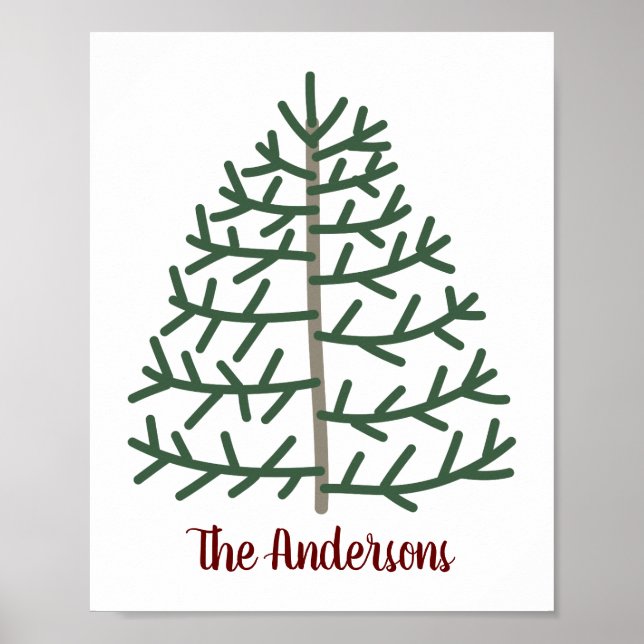 Helgdag för Fingerprint Julgran Family Poster (Framsidan)