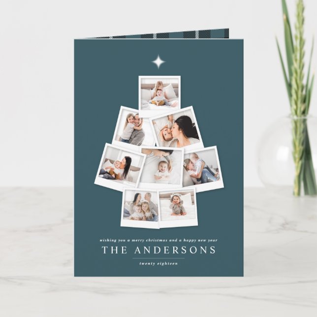 Helgdag för flera foto-Julgran Kort (Framsida)