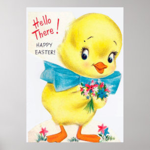 helgdag för för för återtro vintage Påsk-chick p Poster