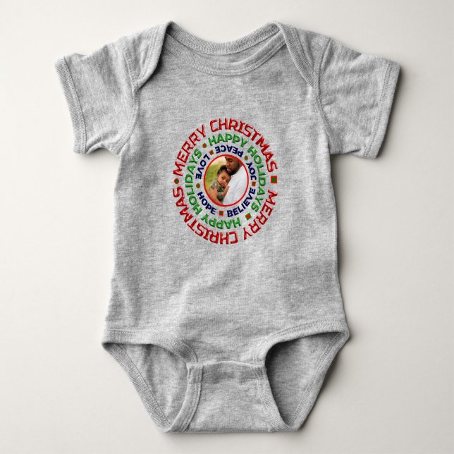 Helgdag för första julfoto i baby t shirt (Framsida)