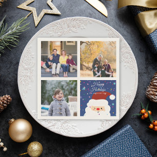 Helgdag för fotokollage för jultomten pappersservett